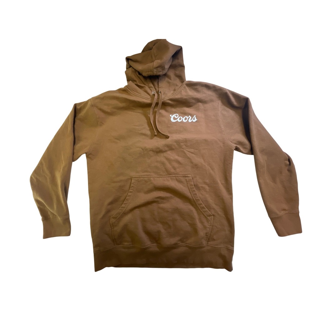 Coors Banquet Mens Brown Cowboy Graphic Hoodie Sweatshirt Large
